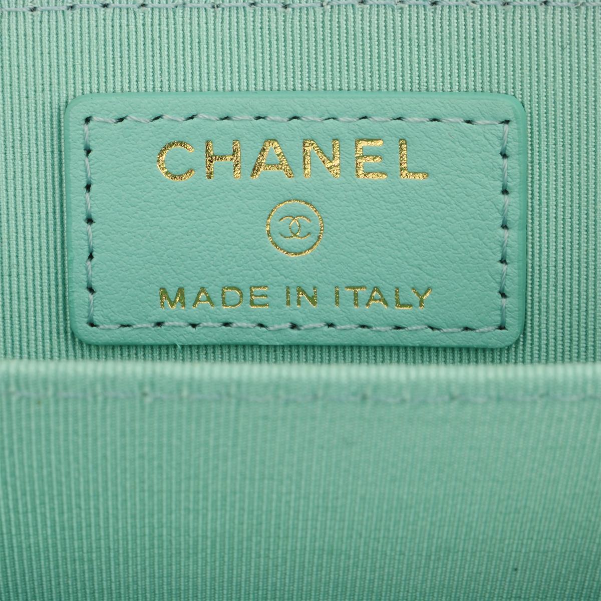 CHANEL Coin Purse Tiffany Blue Caviar with Light Gold Hardware 2018 2