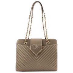 Chanel Collar and Tie Tote Chevron Sheepskin Small