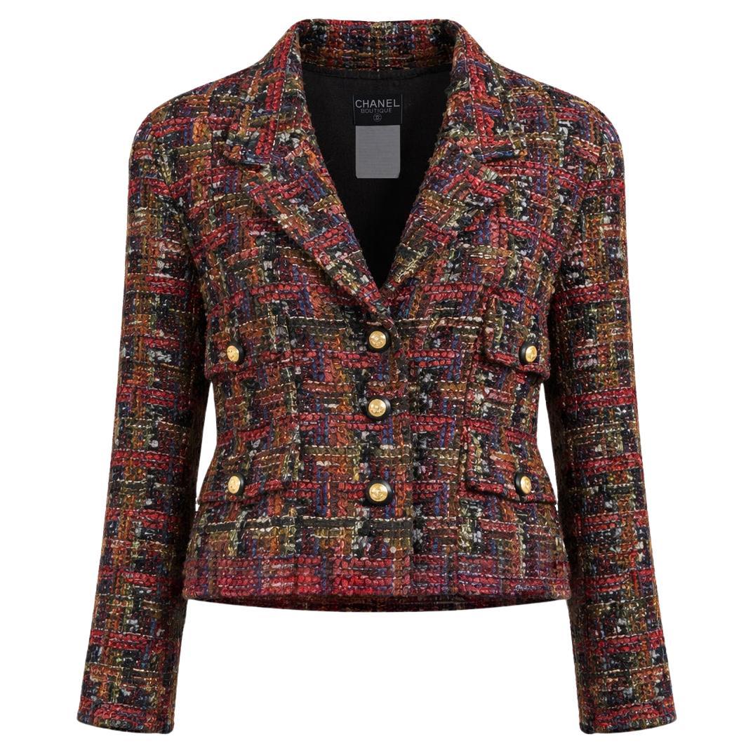 CHANEL Collectible 1993 Runway Lesage Ribbon Tweed Jacket 34 FR