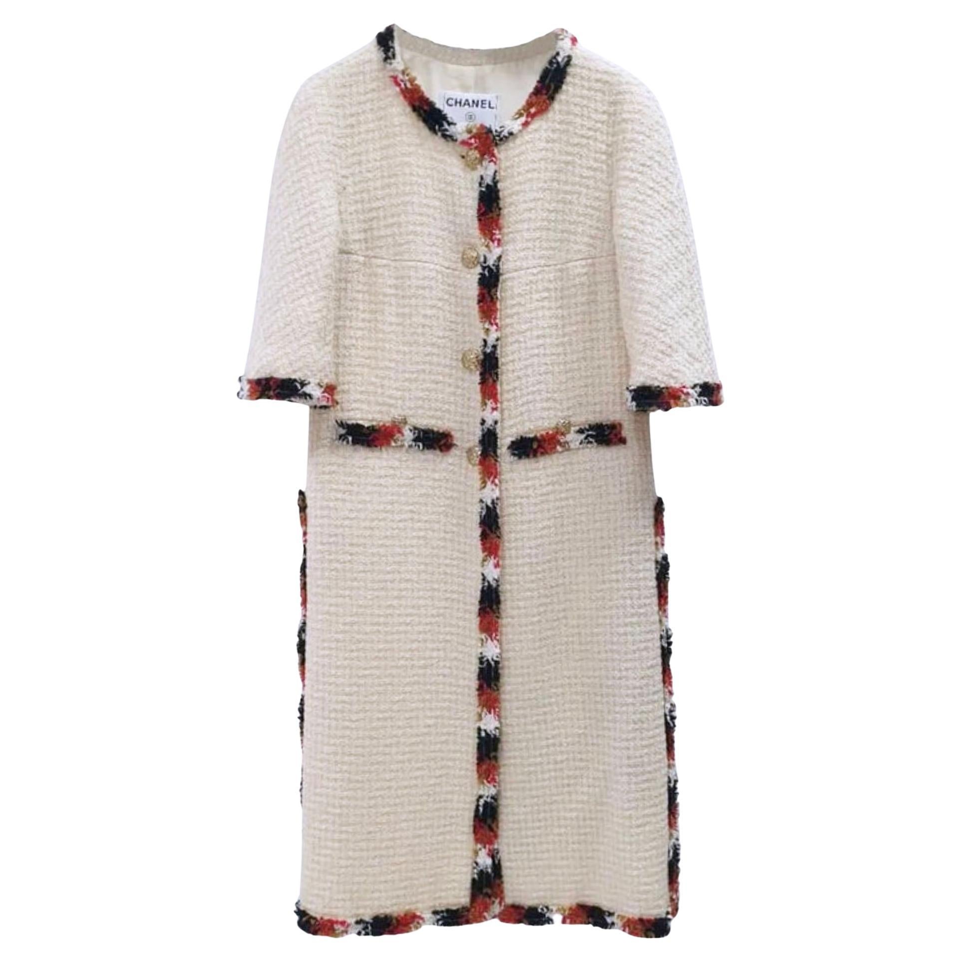 Chanel Collectible 2007 Fall Ecru Tweed Jacket 38 FR For Sale