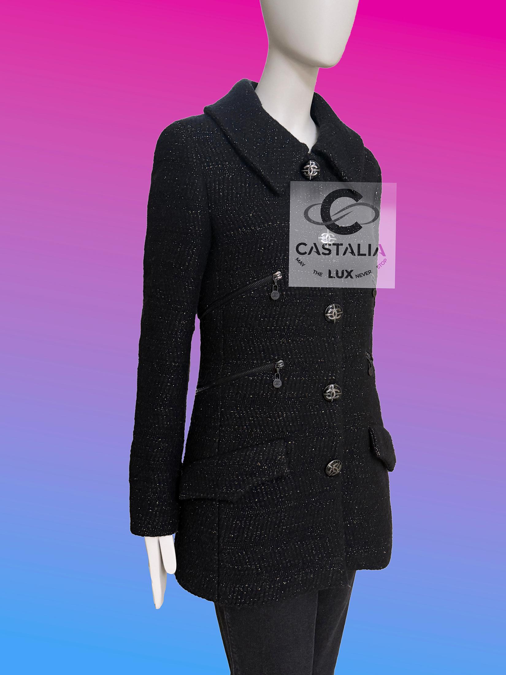 Chanel Collectible Artefact Schwarz Multi-Pocket Jacke 38 FRu2028 im Zustand „Neu“ im Angebot in Dubai, AE