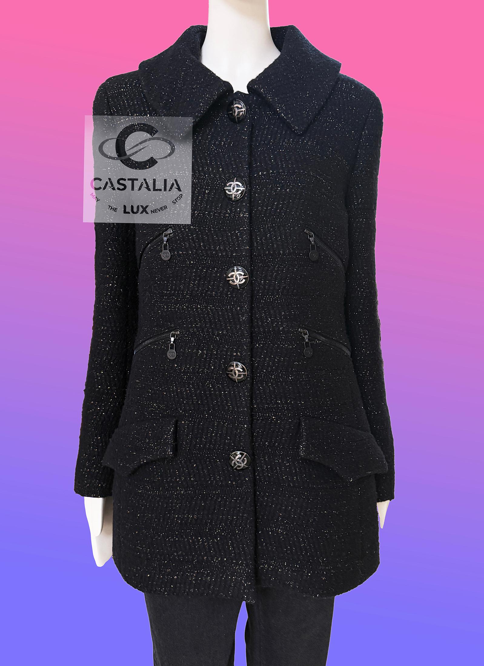 Chanel Collectible Artefact Schwarz Multi-Pocket Jacke 38 FRu2028 im Angebot 2