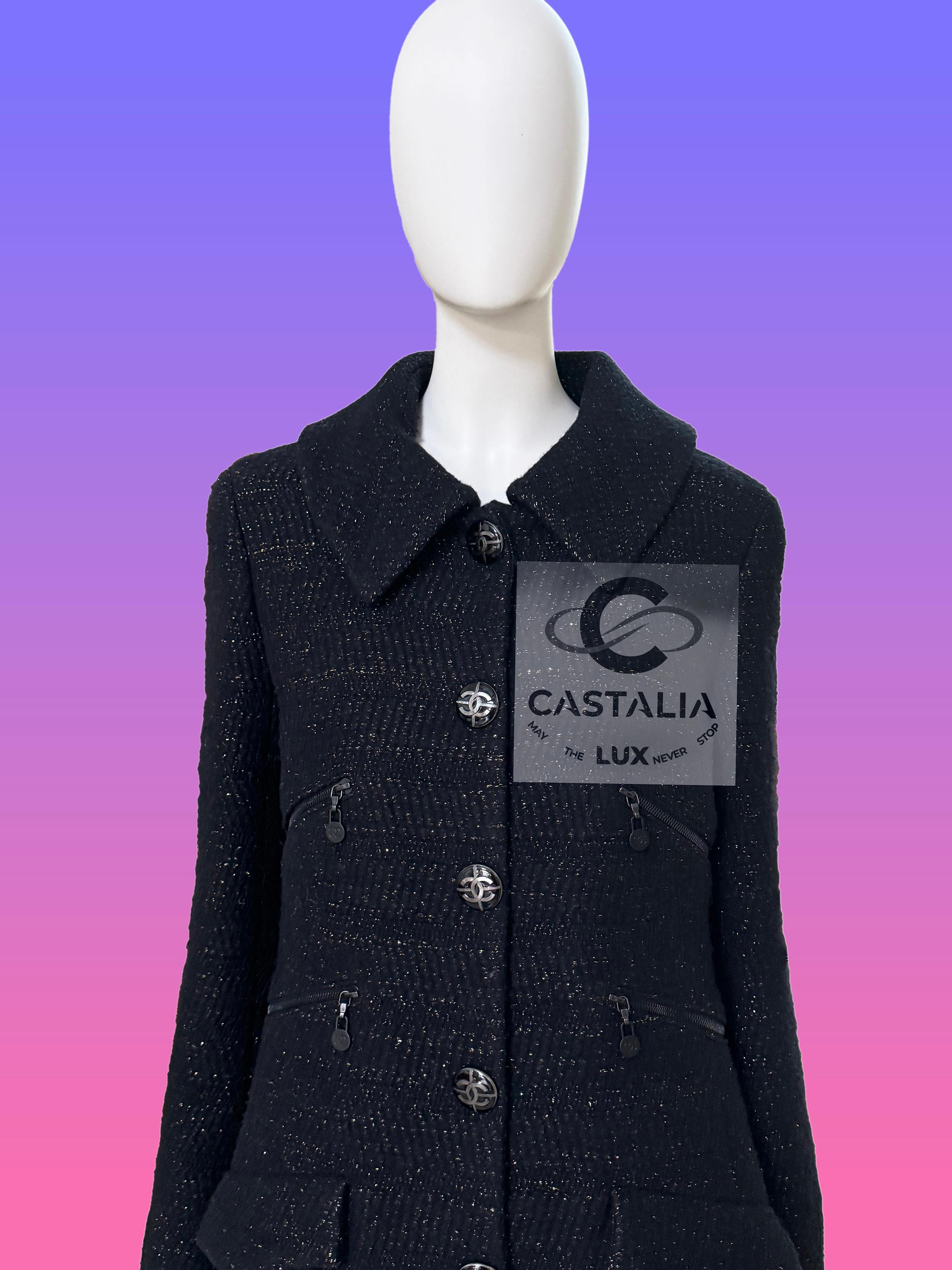 Chanel Collectible Artefact Schwarz Multi-Pocket Jacke 38 FRu2028 im Angebot 3