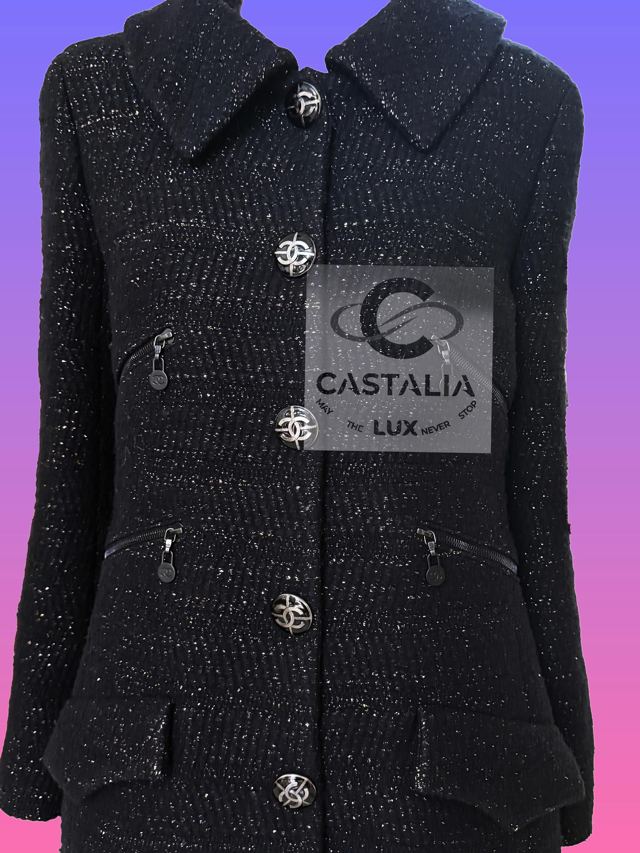 Chanel Collectible Artefact Schwarz Multi-Pocket Jacke 38 FRu2028 im Angebot 5