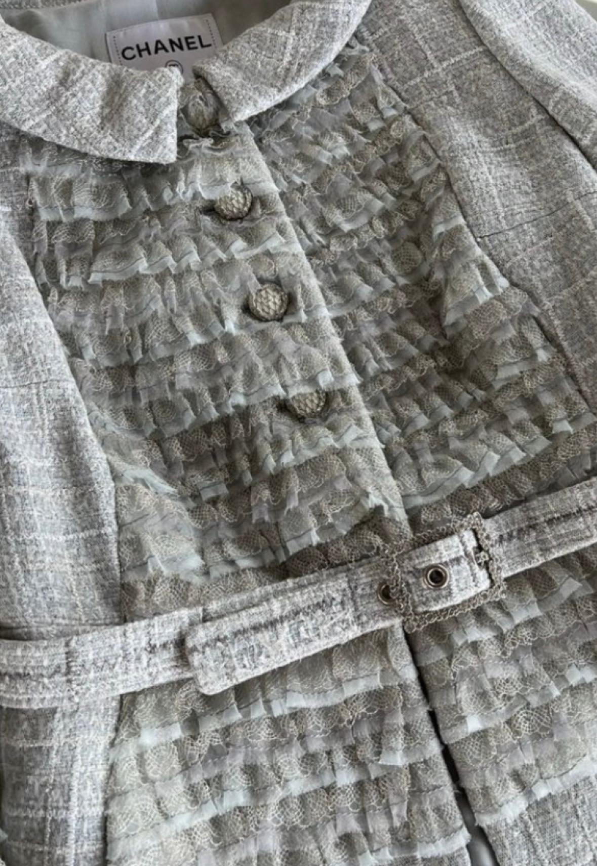Chanel Collectible Cara Delevingne Style Tweed Jacket For Sale 1
