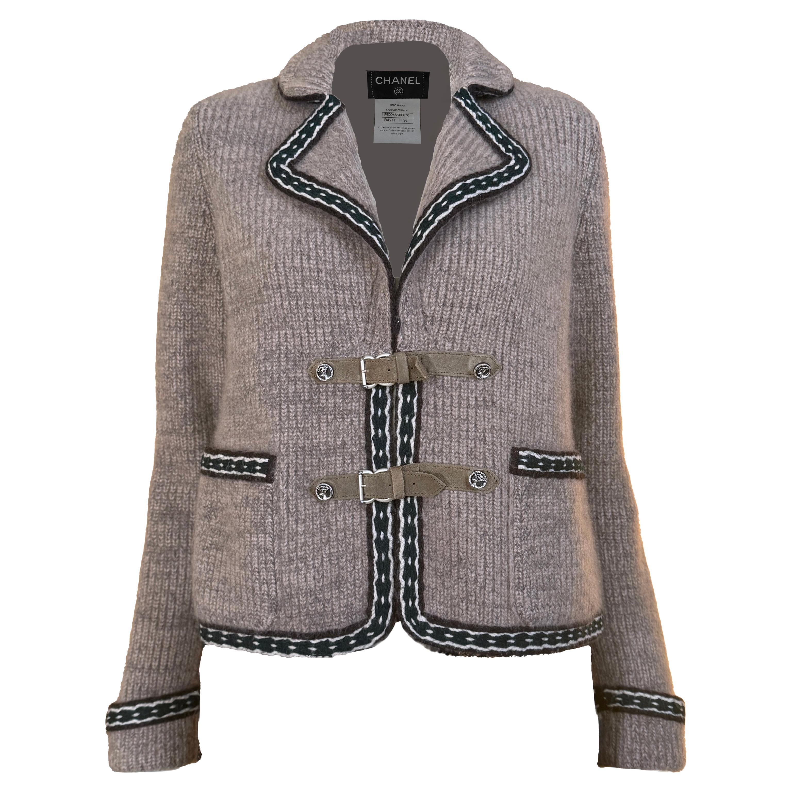 CHANEL Collectible Paris / Salzburg Etoupe Cashmere Jacket 36 FR