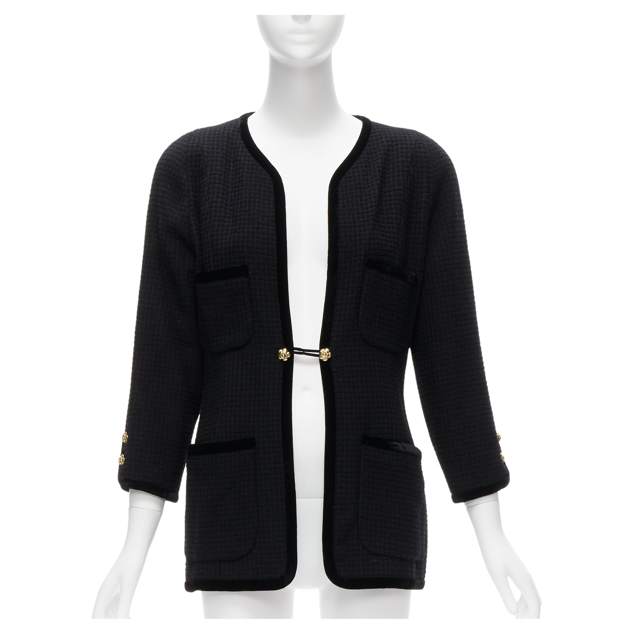 Chanel Black, Pattern Print 2009 Tweed Evening Jacket US8, FR40 | M