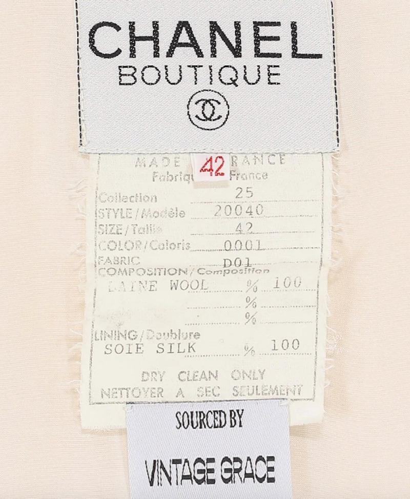 Chanel Collection 25 1991 Combinaison jupe crème Pour femmes en vente
