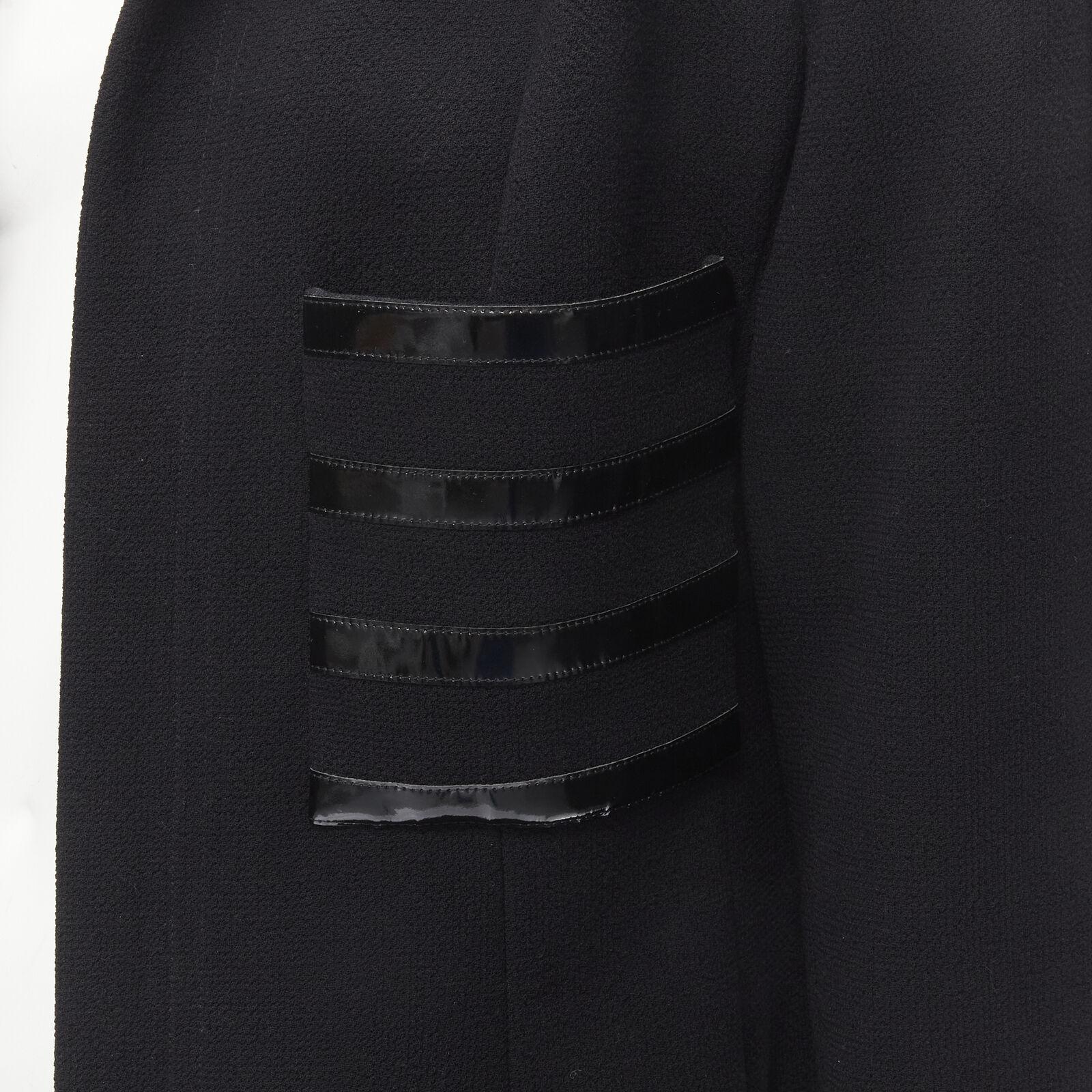 CHANEL Collection 29 92P Vintage wool crepe patent trim 4-pocket jacket FR44 2XL 6