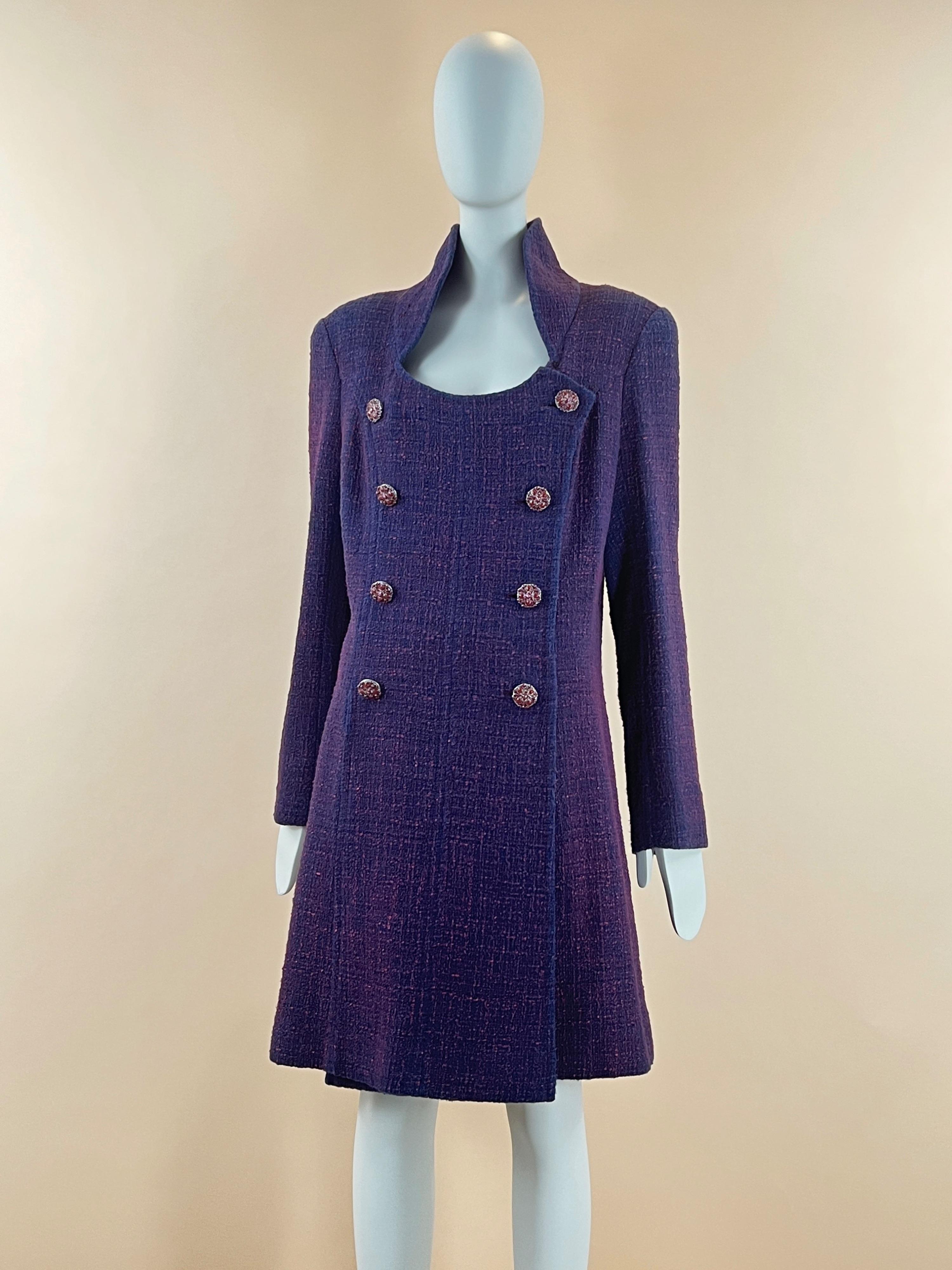 Chanel Collection Bombay Tweed Runway Coat In Excellent Condition In Dubai, AE