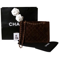 Chanel Collector Flap-Bag Classy Velours Leather Collection Handmade in Italy
