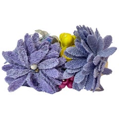 CHANEL Collector Flower Bracelet In Gold Metal And Fabric