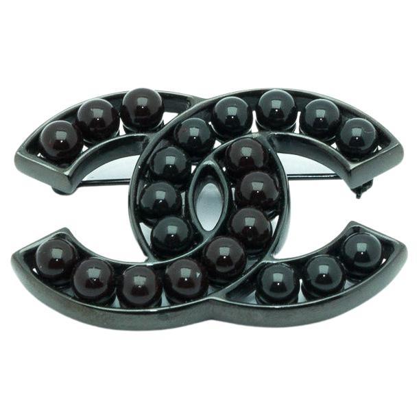 Chanel Collector Large Black logo Brooch 2014