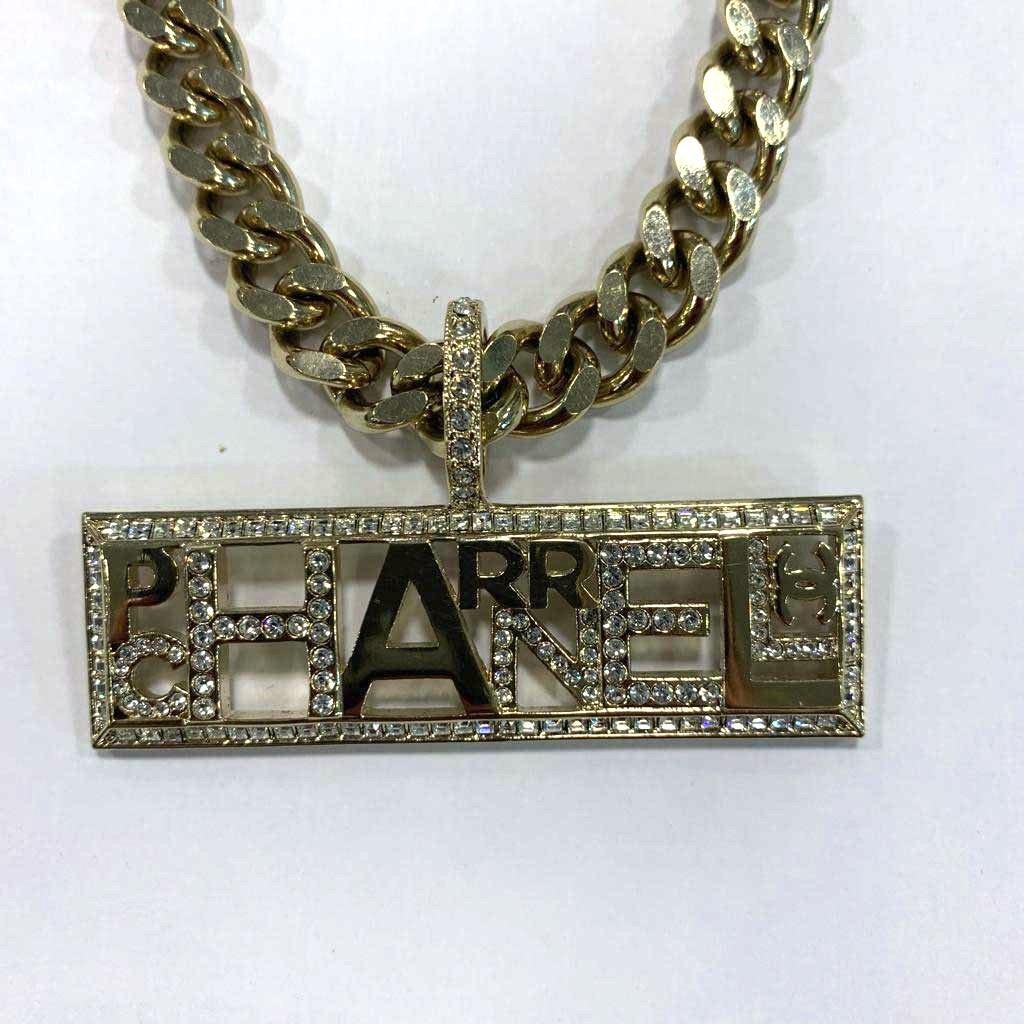 Women's or Men's Chanel Collector Rhinestone And Chain Necklace Designed By Pharrell Williams