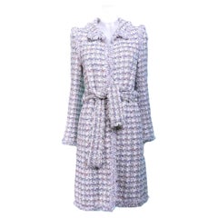 Chanel Coleccionistas 2004 Vintage Abrigo de tweed con cinturón 38 FR