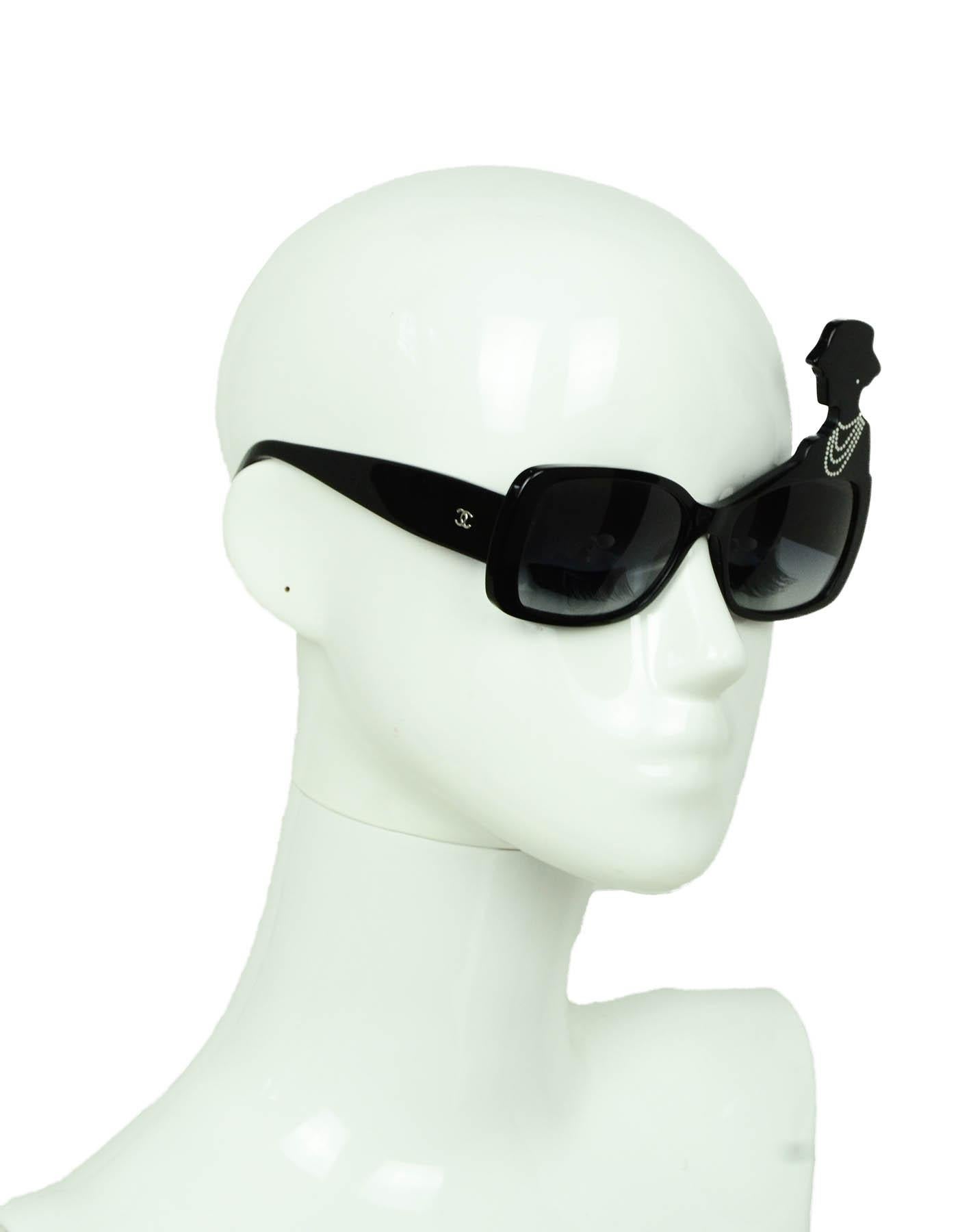 Chanel Black Acetate Coco Silhouette Sunglasses

Made In: Italy
Color: Black
Hardware: Silvertone
Materials: Resin
Overall Condition: Excellent
Includes: Box, pouch

Measurements:
Length Across Front: 5.75”
Height: 1.75”/ 3.5