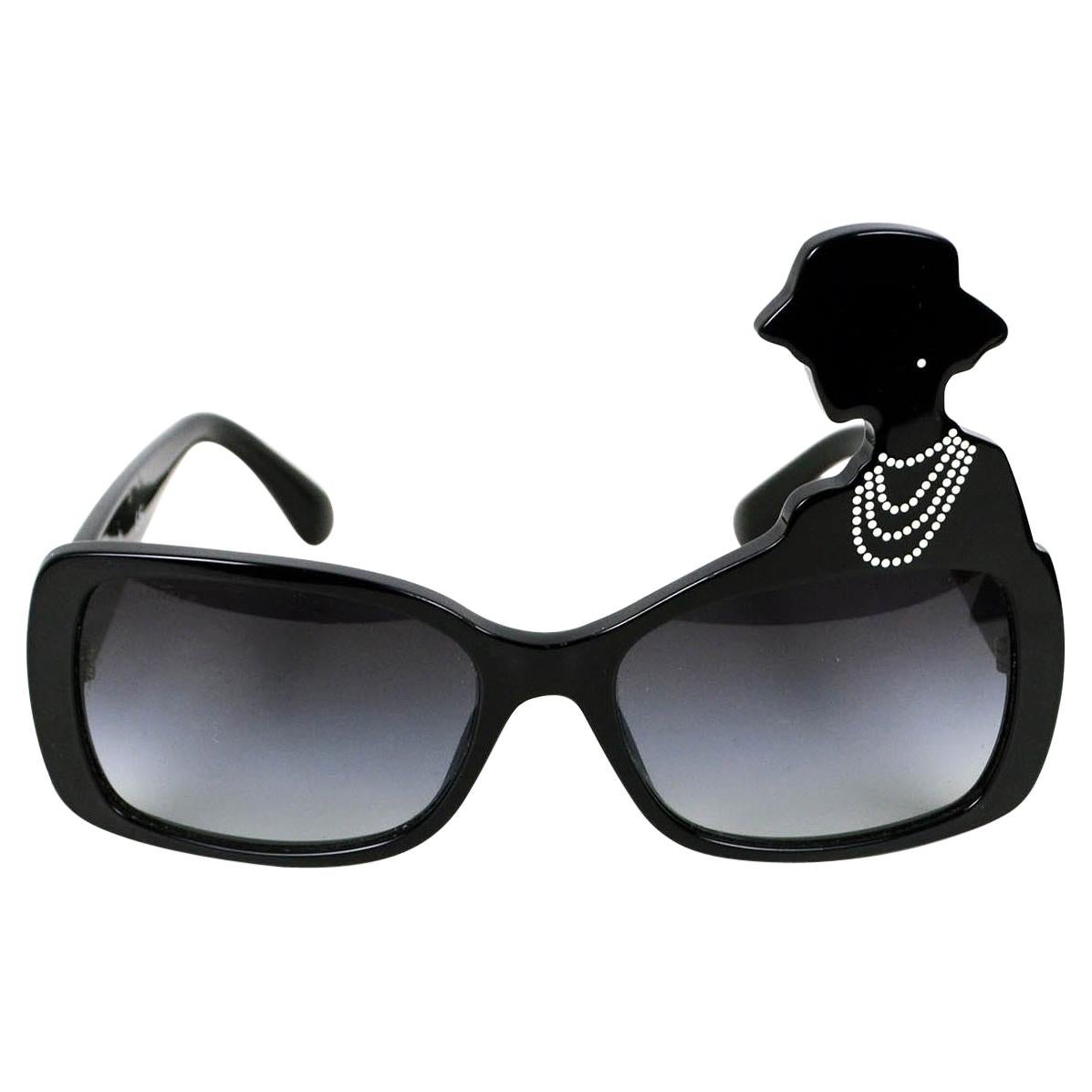 Chanel COLLECTOR'S 2013 Black Acetate Coco Silhouette Sunglasses at 1stDibs  | coco chanel sunglasses, silhouette coco chanel, coco chanel silhouette