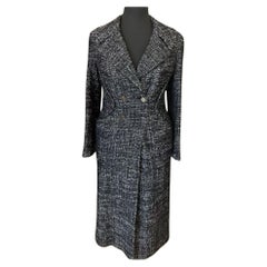 Chanel Collectors Black Maxi Tweed Coat