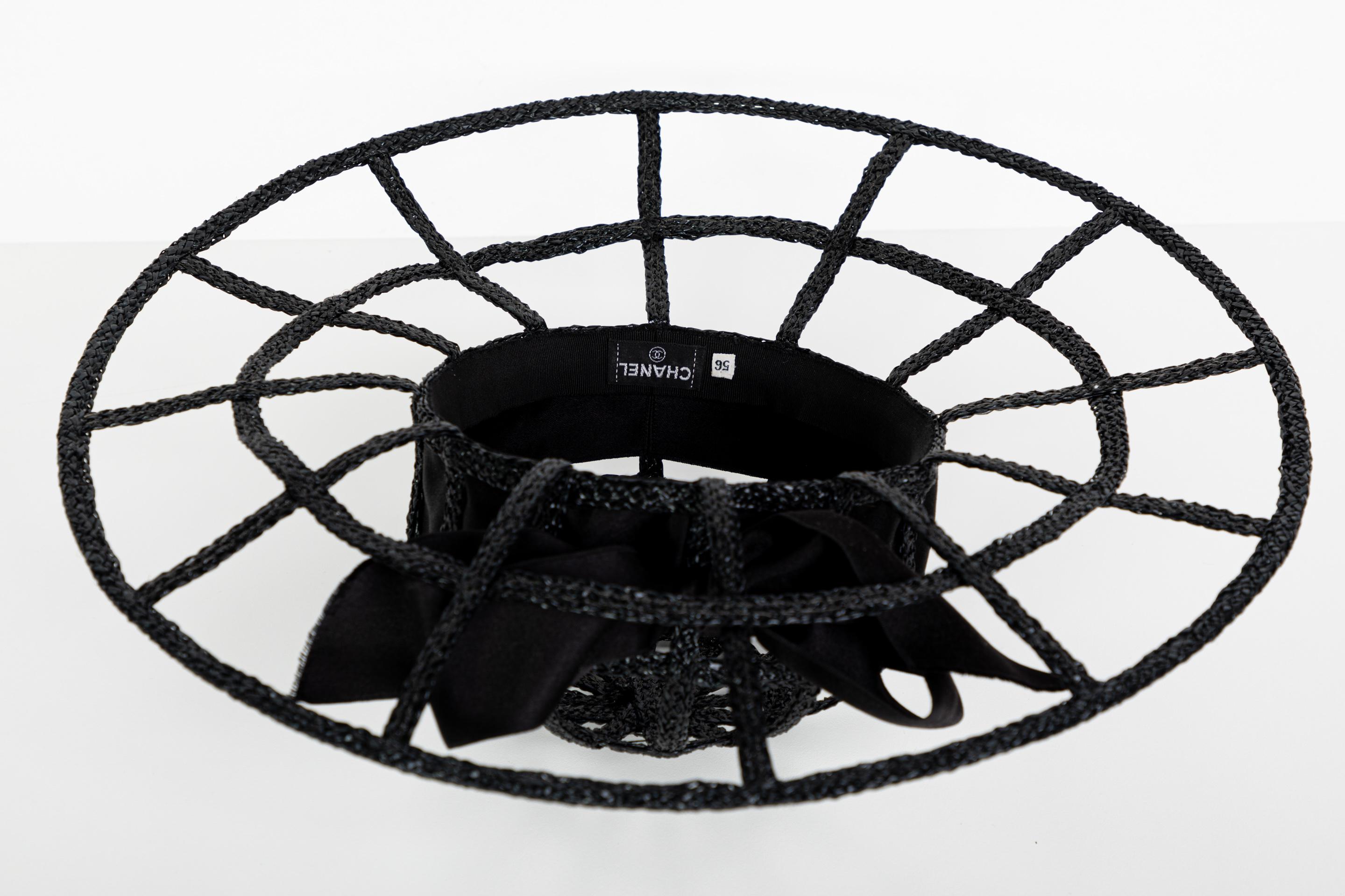 Chanel Collectors Black Silk Bow Hat Runway 1992  4