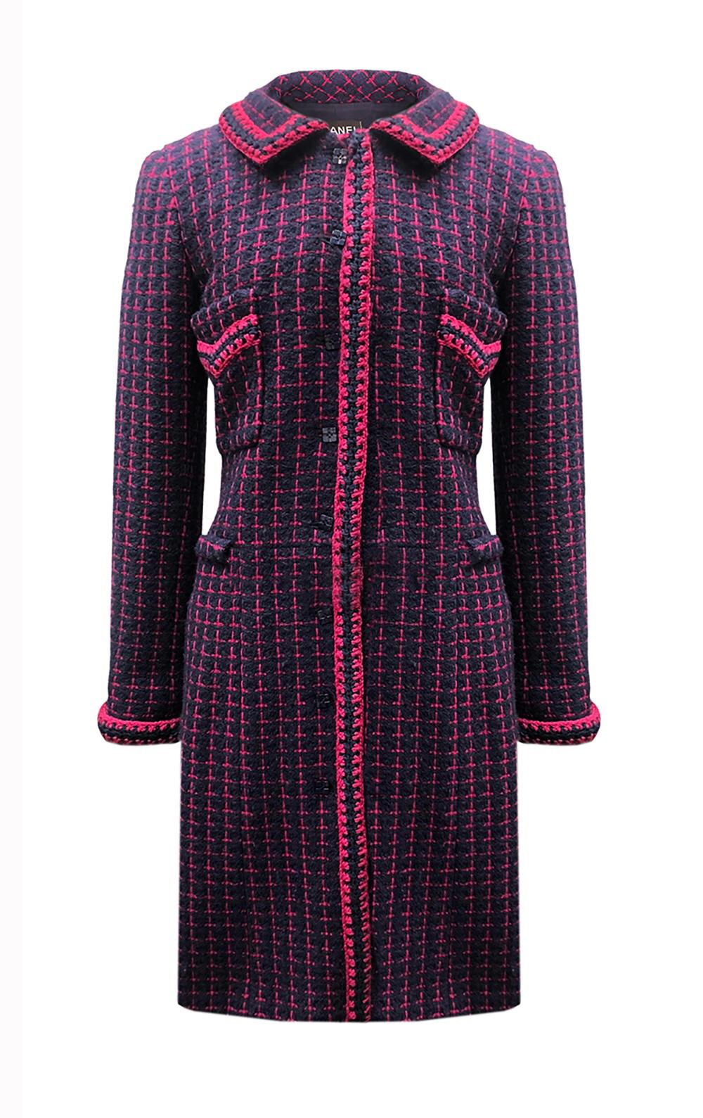 Chanel Collectors CC Buttons Bright Tweed Coat For Sale 1