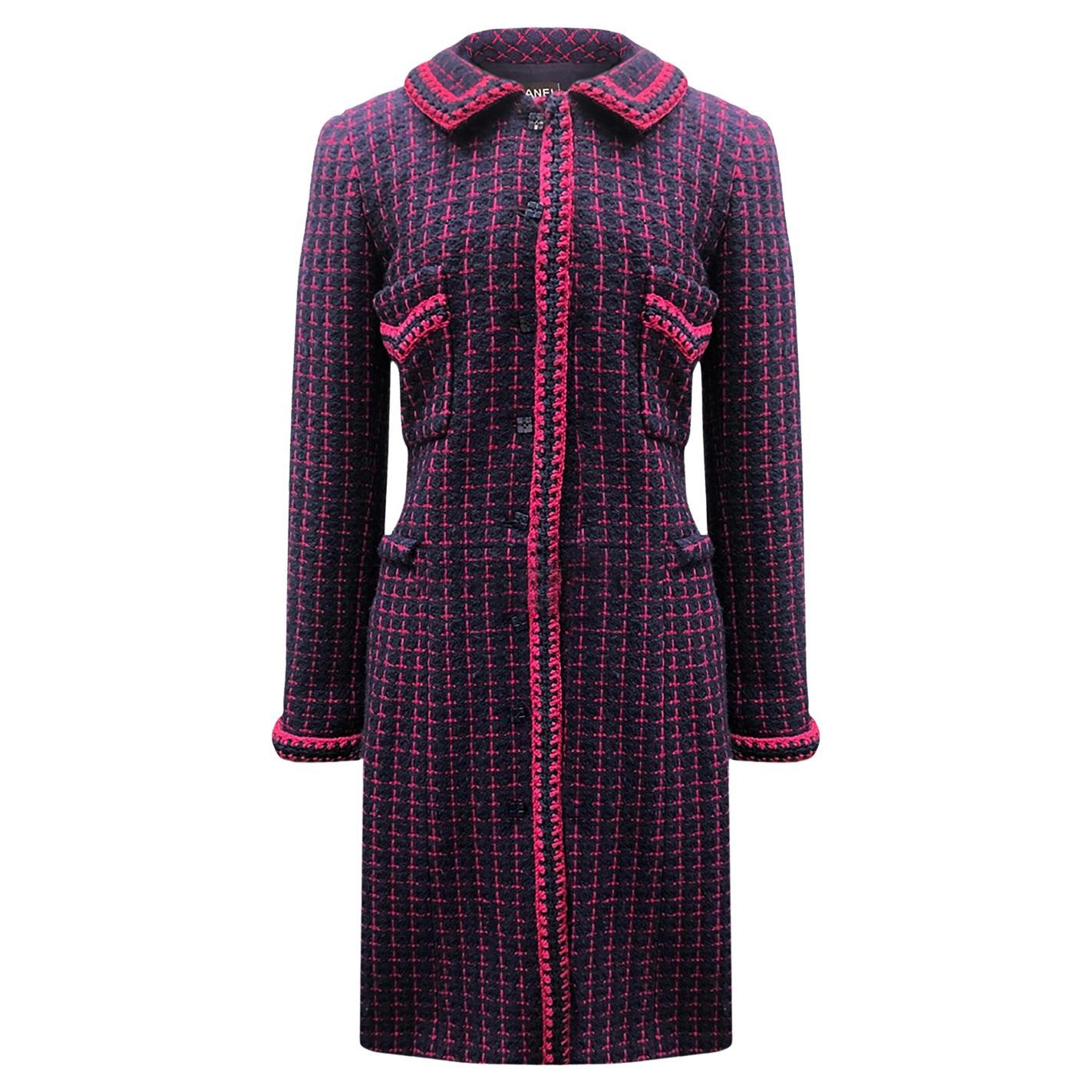 Chanel Collectors CC Buttons Bright Tweed Coat For Sale