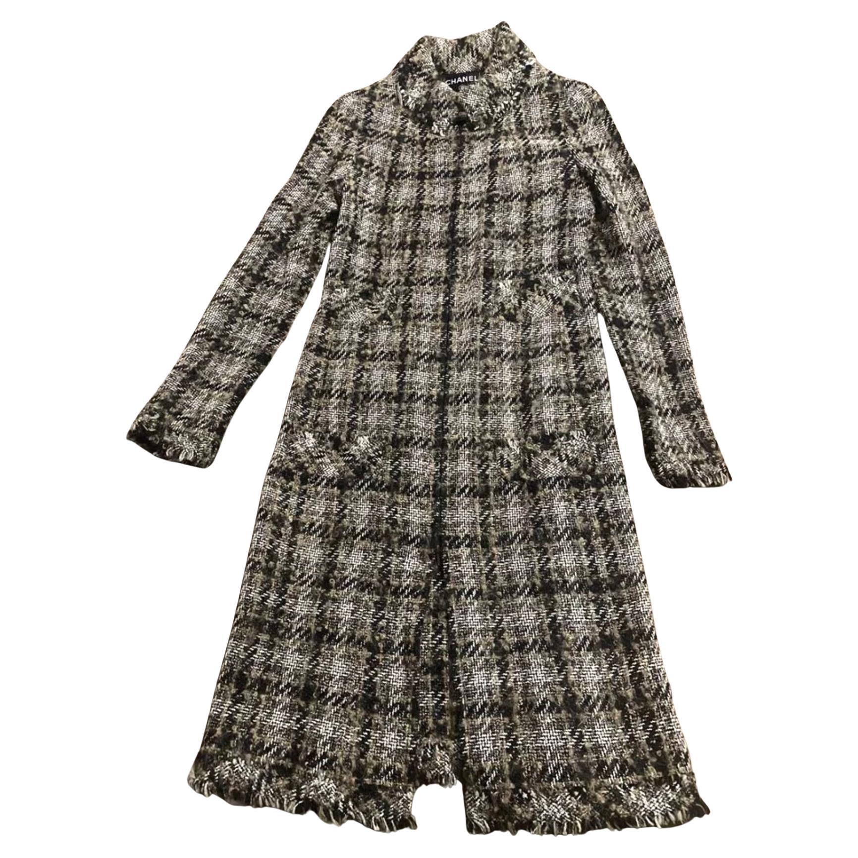 Chanel Collectors CC Buttons Maxi Tweed Coat For Sale