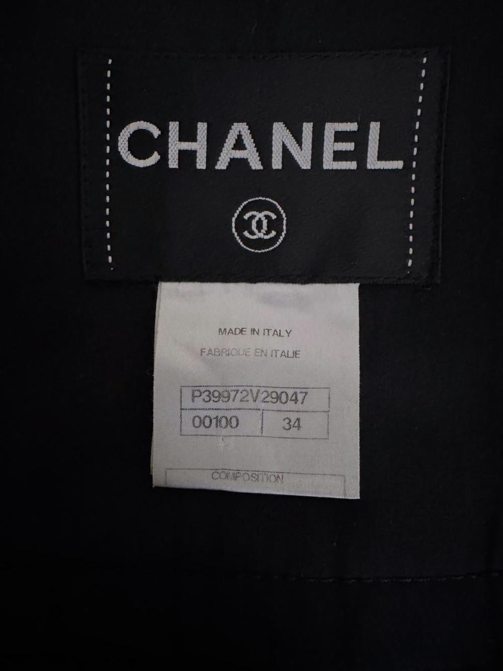 Chanel Collectors CC Gripoix Buttons Black Trench Coat 34 FR 9