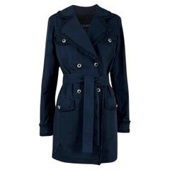 Chanel Collectors CC Gripoix Buttons Black Trench Coat 34 FR