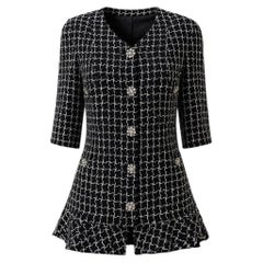 CHANEL Collectors CC Gripoix Buttons Black Tweed Jacket 38 FR