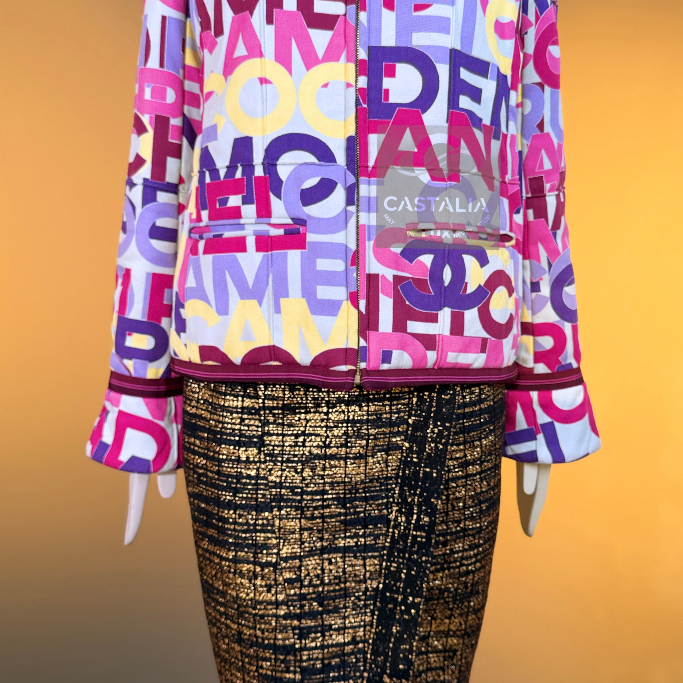 Chanel da collezione con logo CC Giacca Vintage 40 FR in vendita 4