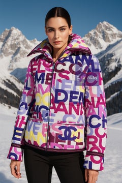 CHANEL 2000s Collectors CC Logo Vibrant Puffer Jacket 44 FR
