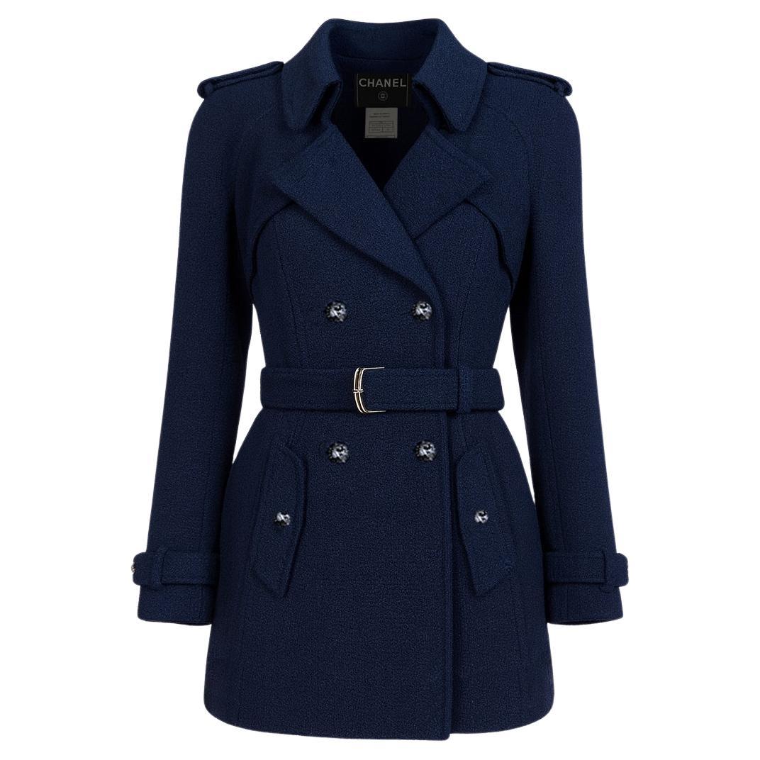 CHANEL Collectors CC Plane Buttons Belted Tweed Jacket 38 FR