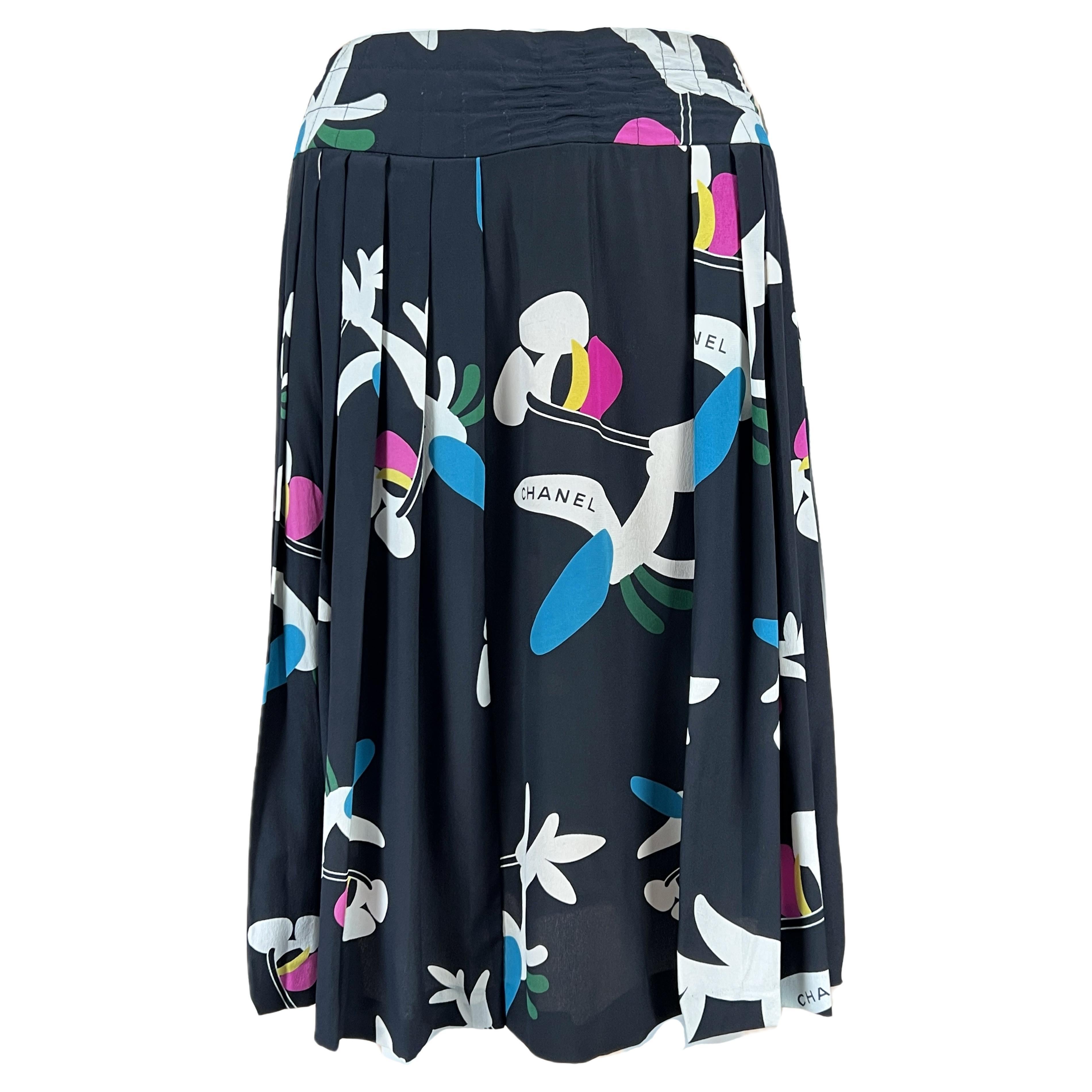 Chanel Collectors CC Planes Quilted Skirt For Sale