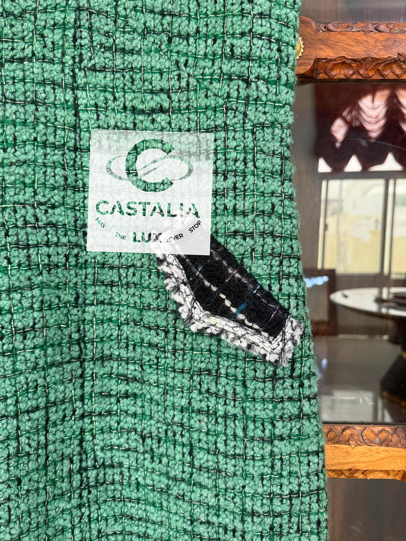 Chanel Collectors Emerald Green Tweed Dress 36 7