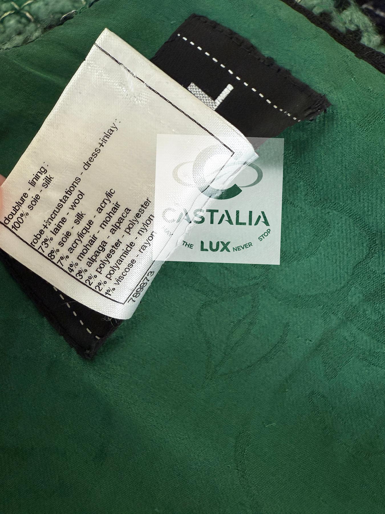 Chanel Collectors Emerald Green Tweed Dress 36 13