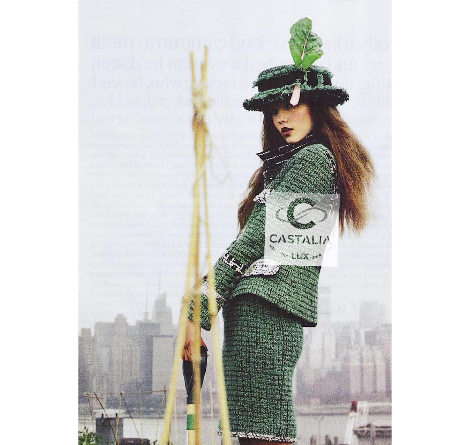 Chanel Collectors Emerald Green Tweed Dress 36 3