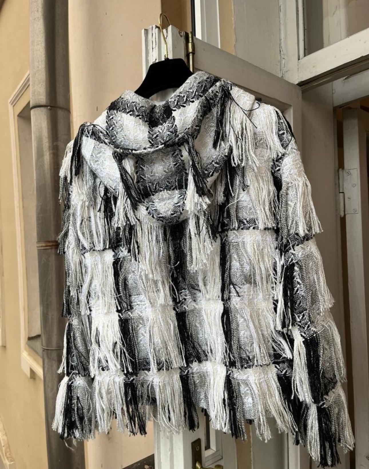 Women's or Men's Chanel Collectors Fringe Tweed Jacket For Sale