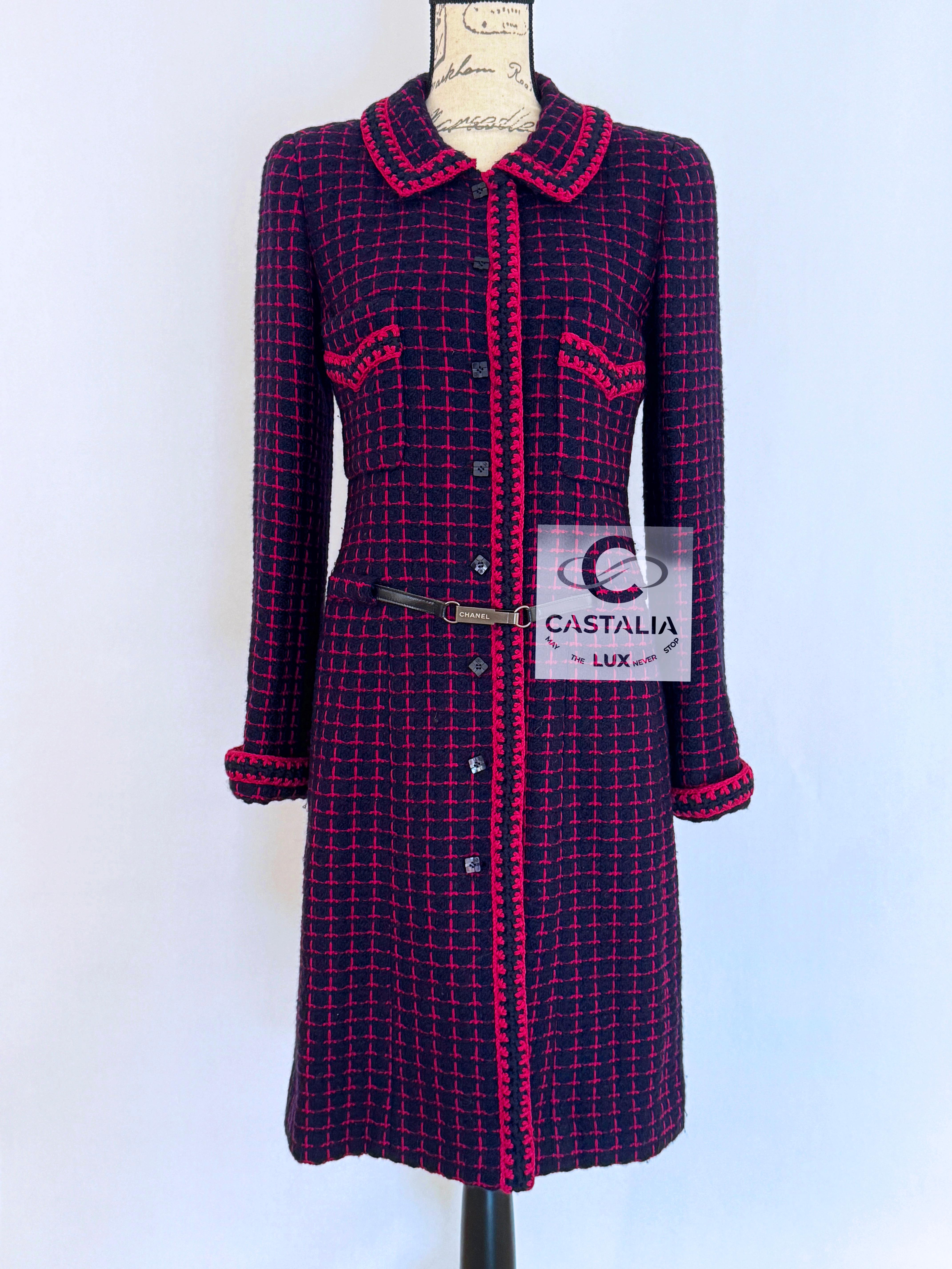 Chanel Collectors Vintage Tweed Coat with Logo Belt 6