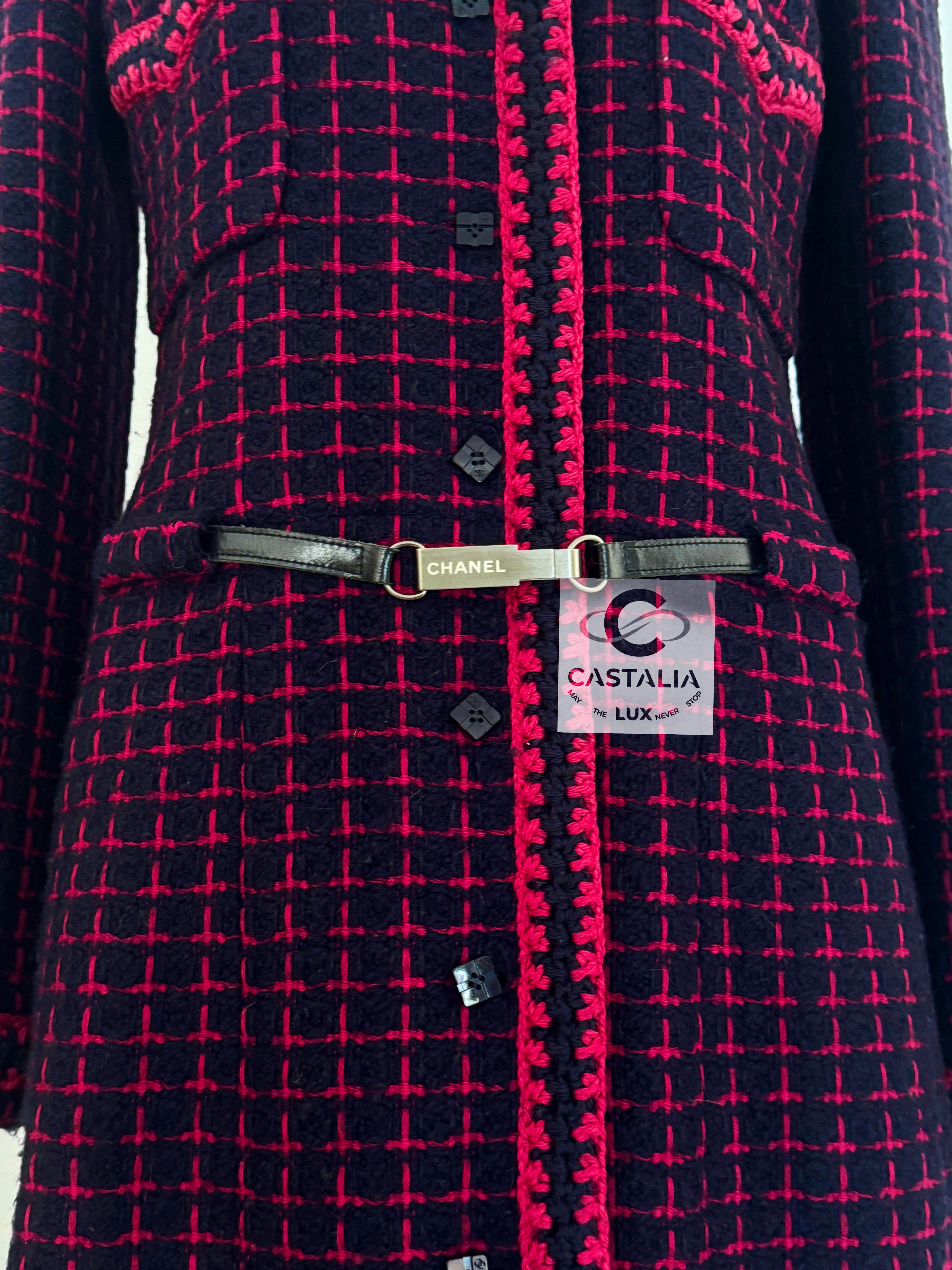 Chanel Collectors Vintage Tweed Coat with Logo Belt 4