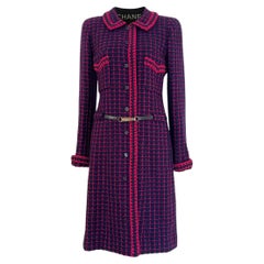 Chanel Collectors Vintage Tweed Coat with Logo Belt