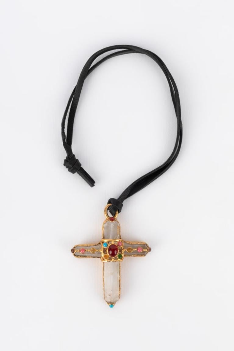 Women's Chanel Collier Cross Necklace, 1993 For Sale