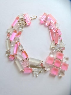 Chanel Collier pink and clear lucite elements 2000s