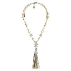 Chanel Collier Pompon Perles 2018 CC Chain and Pearls Tassel Necklace