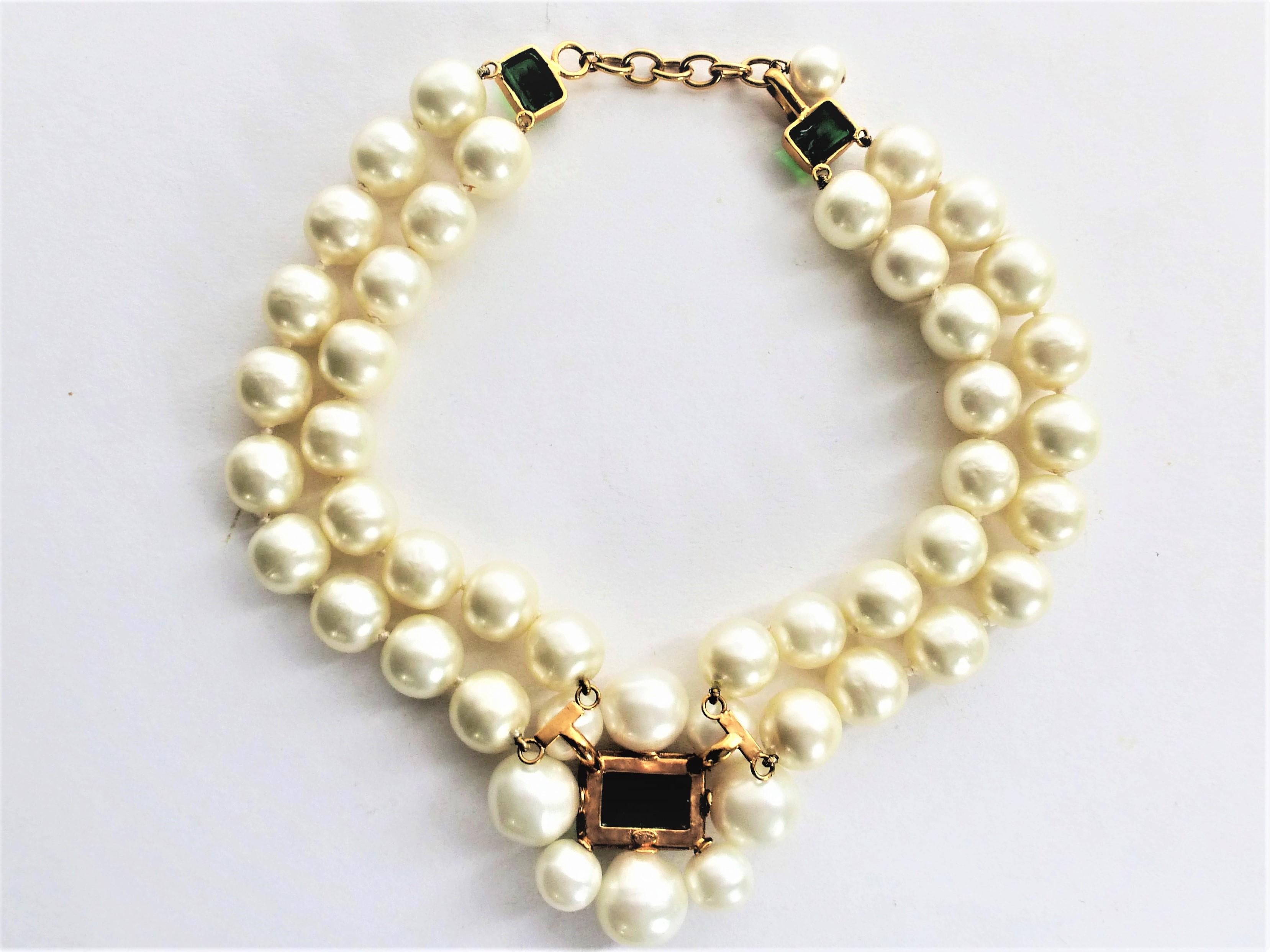 CHANEL collier with pearls and Gripoix signed 97A - 1997 Autumn 1