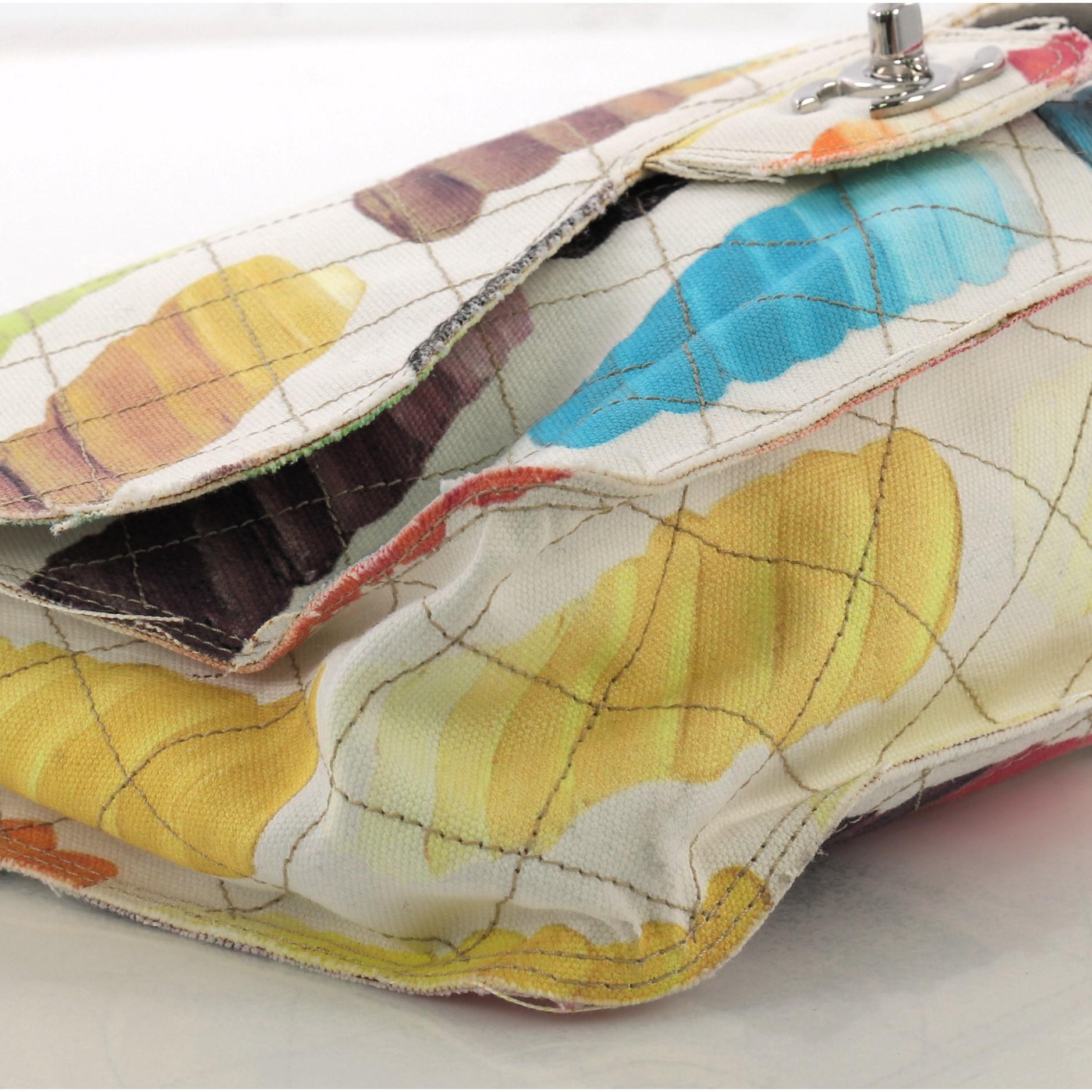 Chanel Colorama sac à rabat matelassé toile aquarelle Jumbo 1