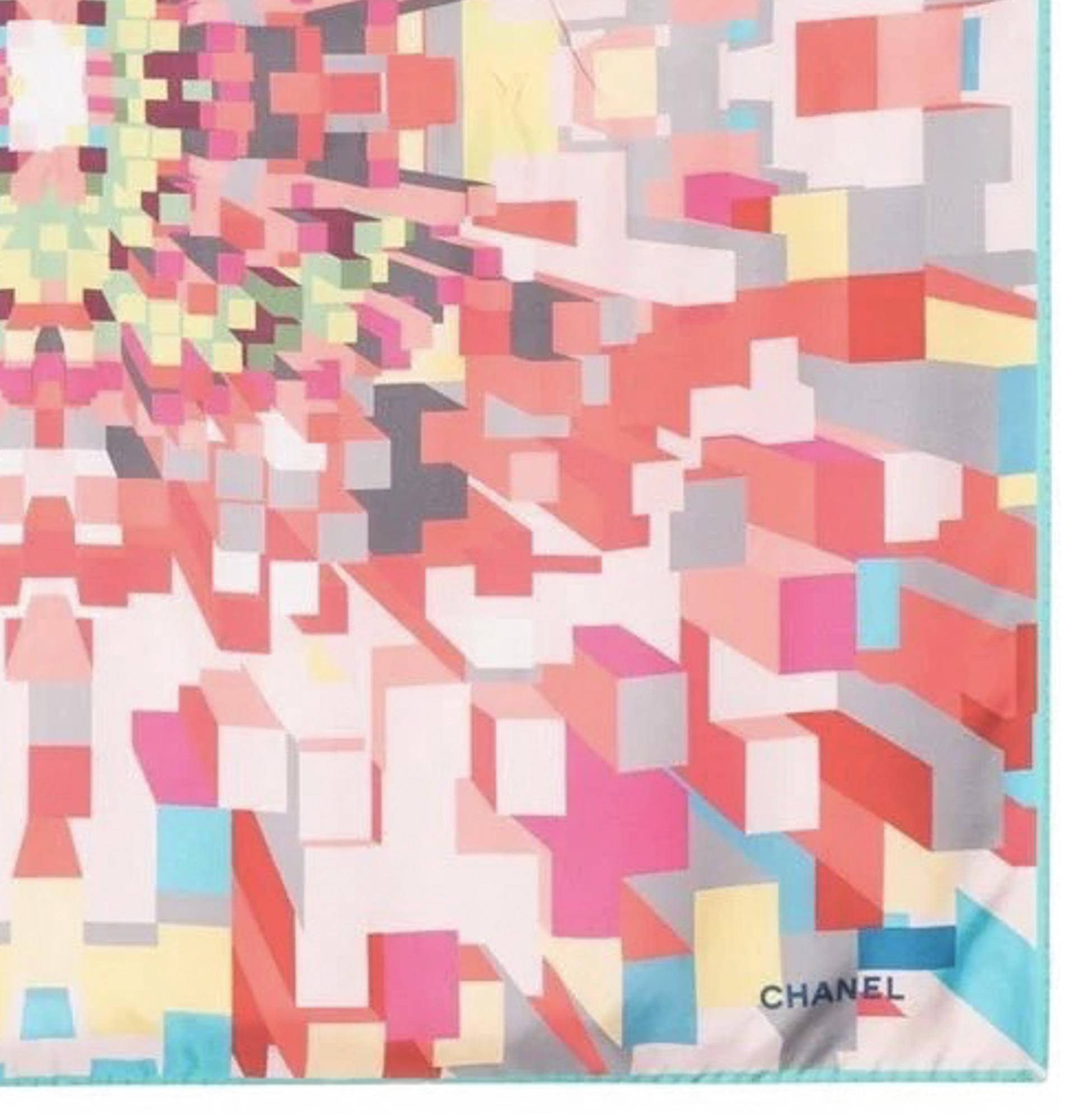 Chanel Colorful Silk Scarf For Sale 1