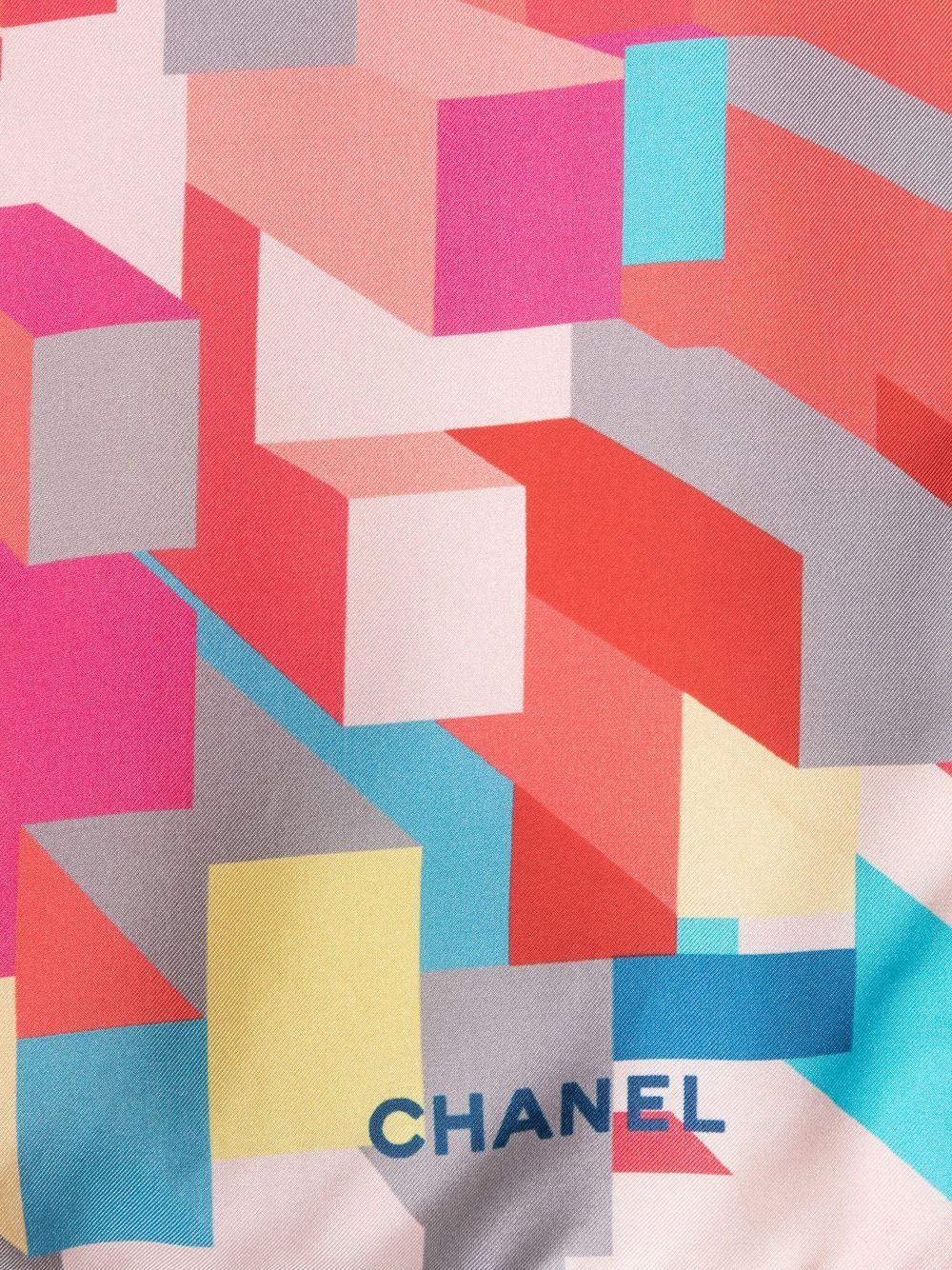 Chanel Colorful Silk Scarf For Sale 3