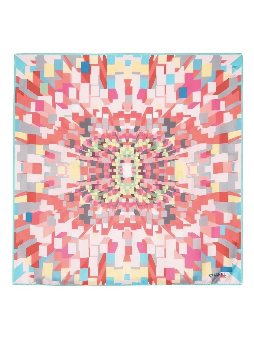 Chanel Colorful Silk Scarf For Sale 4