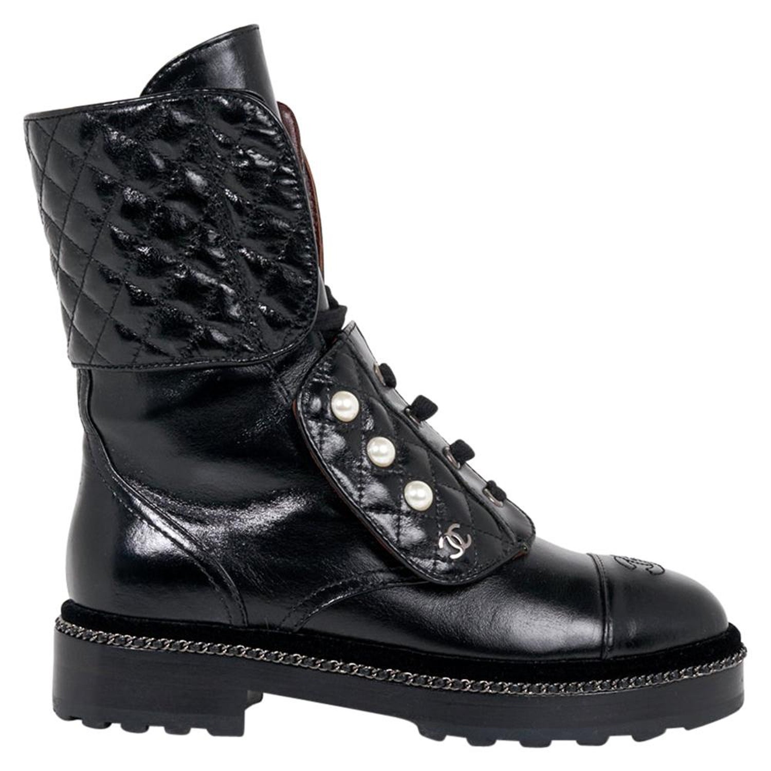 Chanel Lug Sole Boots - For Sale on 1stDibs