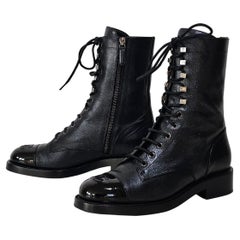 Chanel Combat boots with CC logo! Eu 40, Stunning laceup boots to elevate look.
